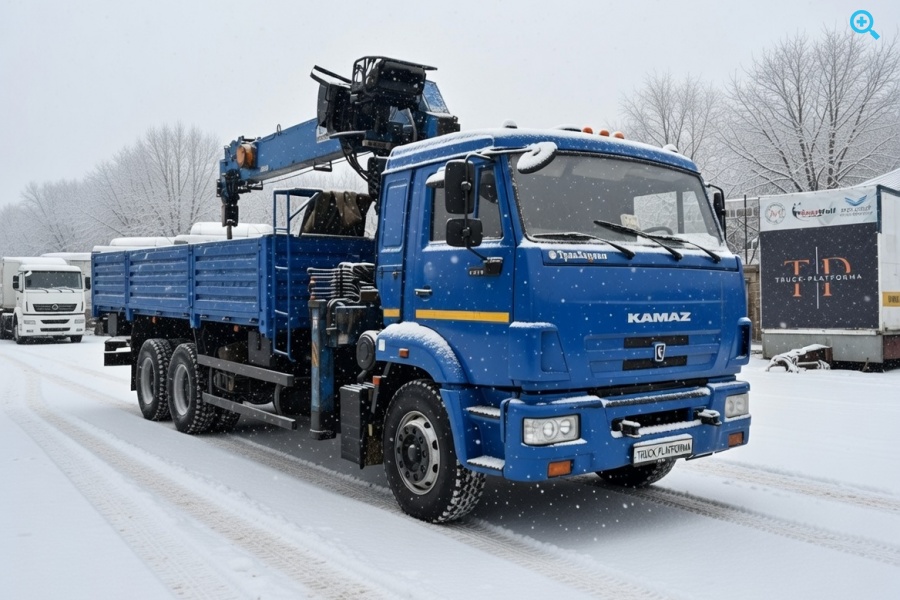 Бортовой грузовик КАМАЗ 65117 с КМУ DongYang