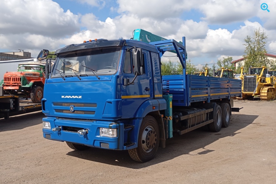 Бортовой КАМАЗ Т2431 на шасси 65117 с крано-манипуляторной установкой Hyundai HLC-5014
