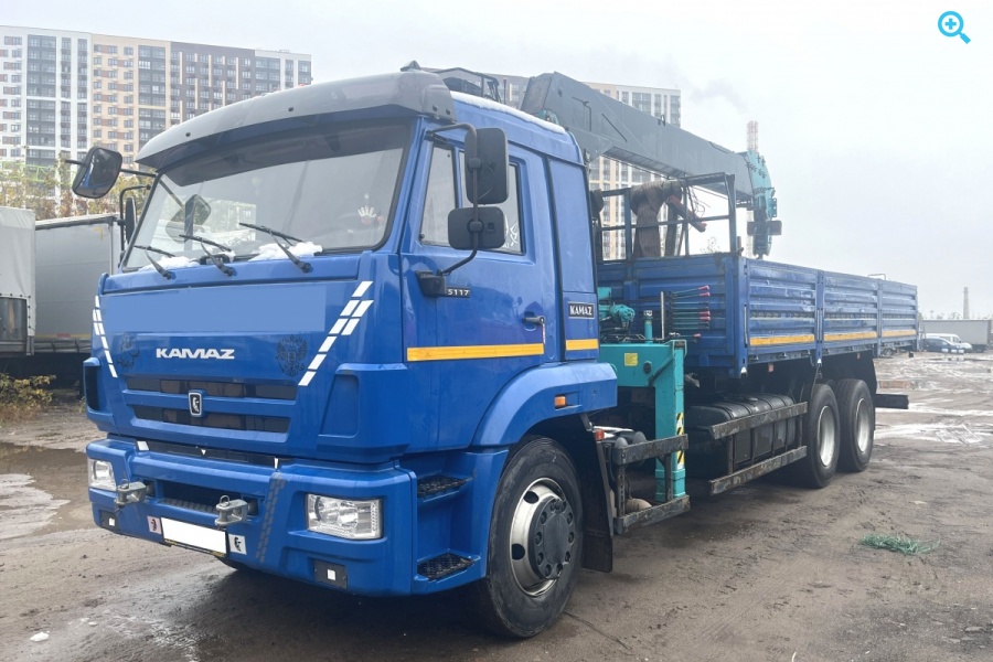 Бортовой КАМАЗ 65117 (438206)  с крано-манипуляторной установкой HLC-8016-8тон (Корея)